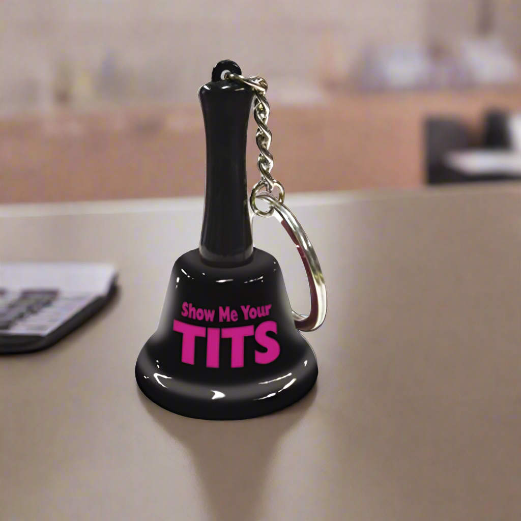 Show Me Your Tits Mini Bell Keychain