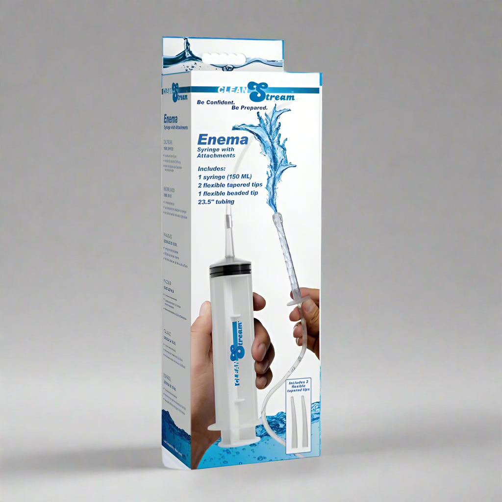 CleanStream Enema Syringe Kit with 3 Tips & 23.5" Tube – 150 mL
