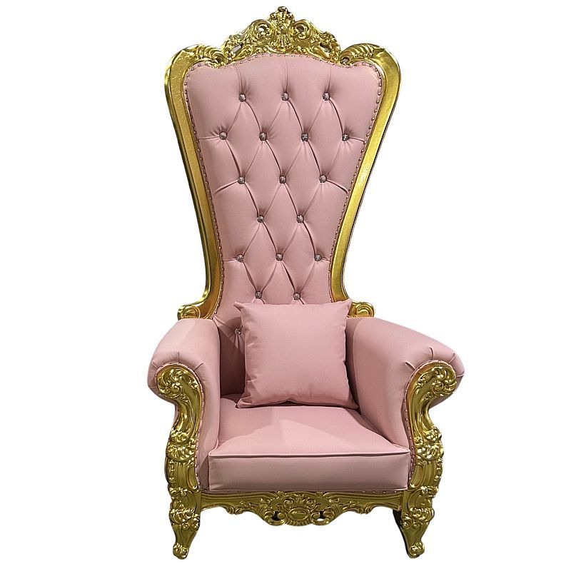 Daytona Domina Throne Chair Gold Frame Pink Velvet Cushion | The Love Shop