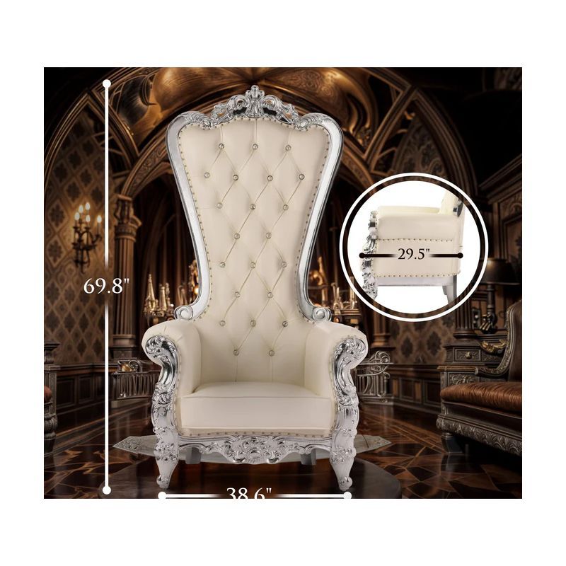 Daytona Domina Throne Chair Silver Frame Cream Cushion | The Love Shop