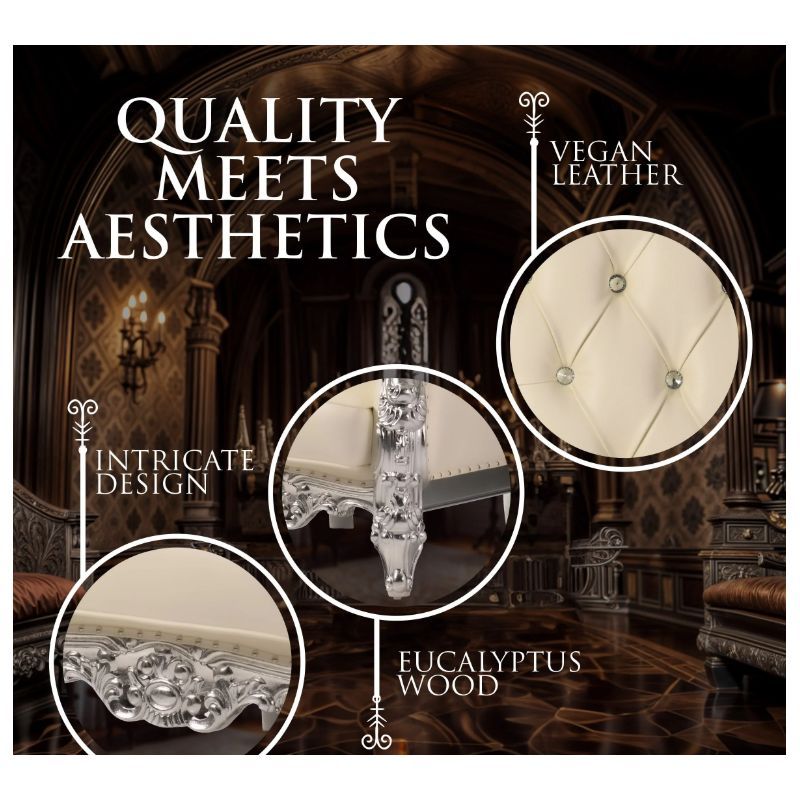 Daytona Domina Throne Chair Silver Frame Cream Cushion | The Love Shop