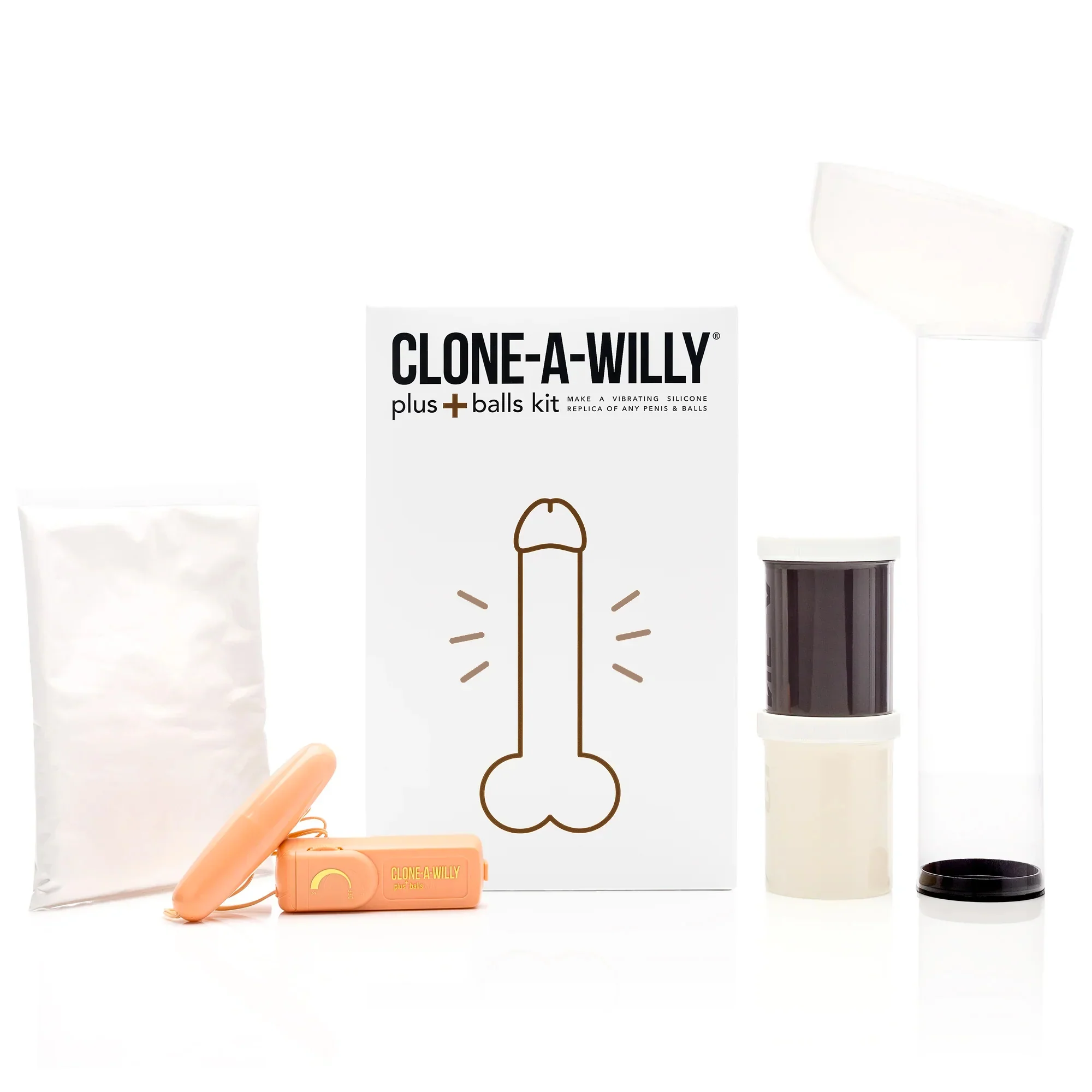 Deep Skin Tone Clone A Willy Plus Balls DIY Homemade Dildo Kit | The Love Shop