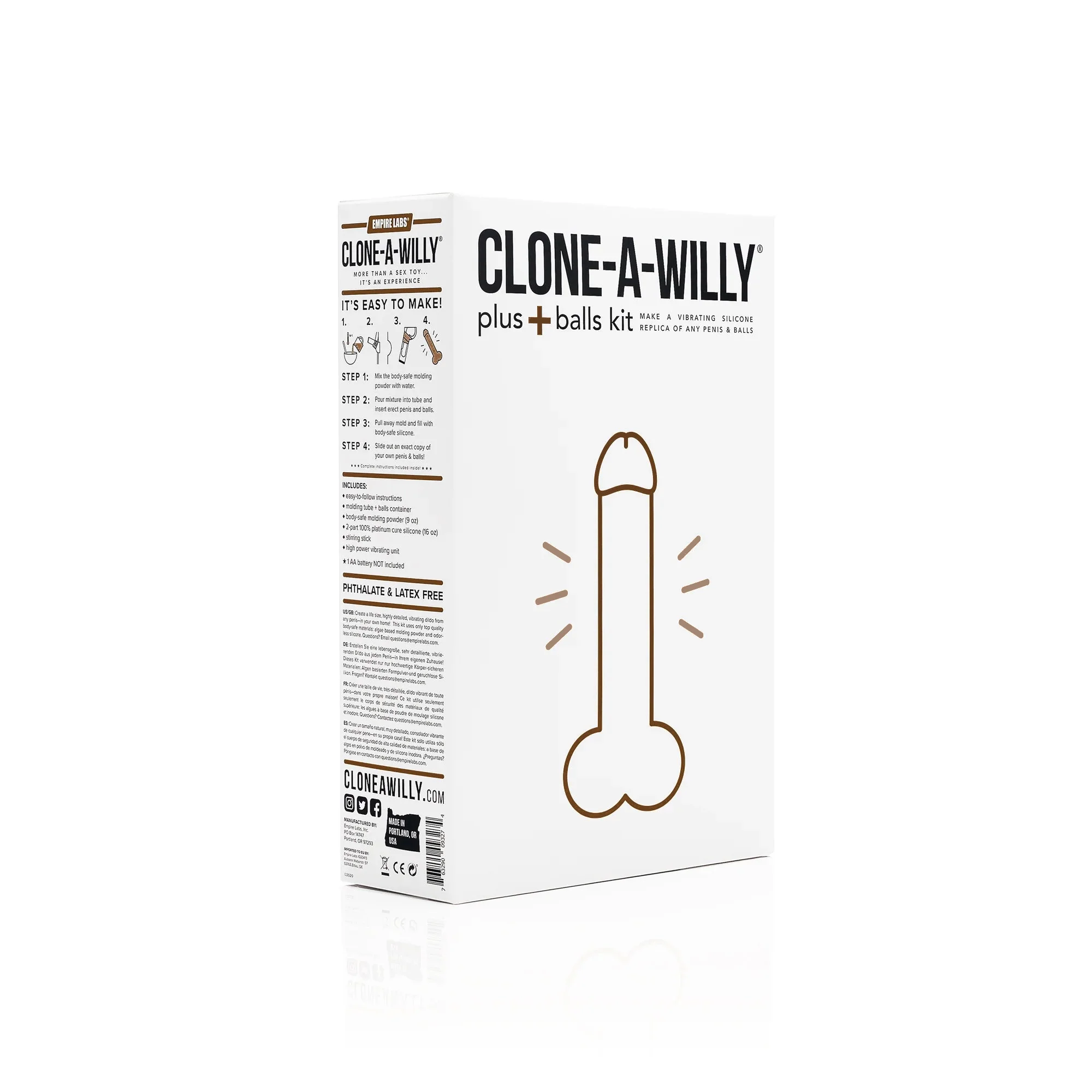 Deep Skin Tone Clone A Willy Plus Balls DIY Homemade Dildo Kit | The Love Shop