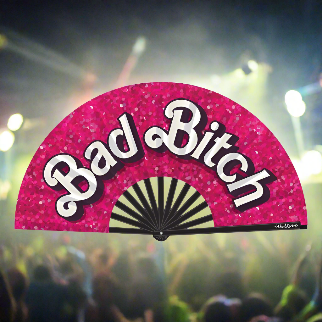 Bad Bitch Folding Fan Pink