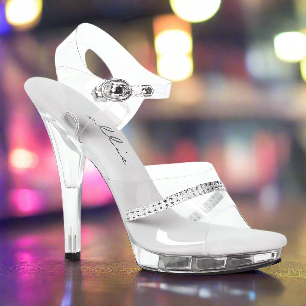 Ellie Shoes 5" Clear Rhinestone Heel – Effortless Glam Lift