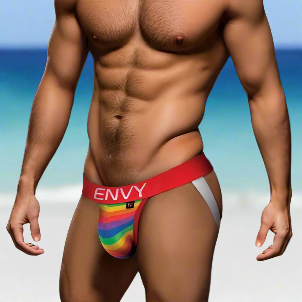 Envy Stripe Jock Strap – Bold Lines, Breathable Lift