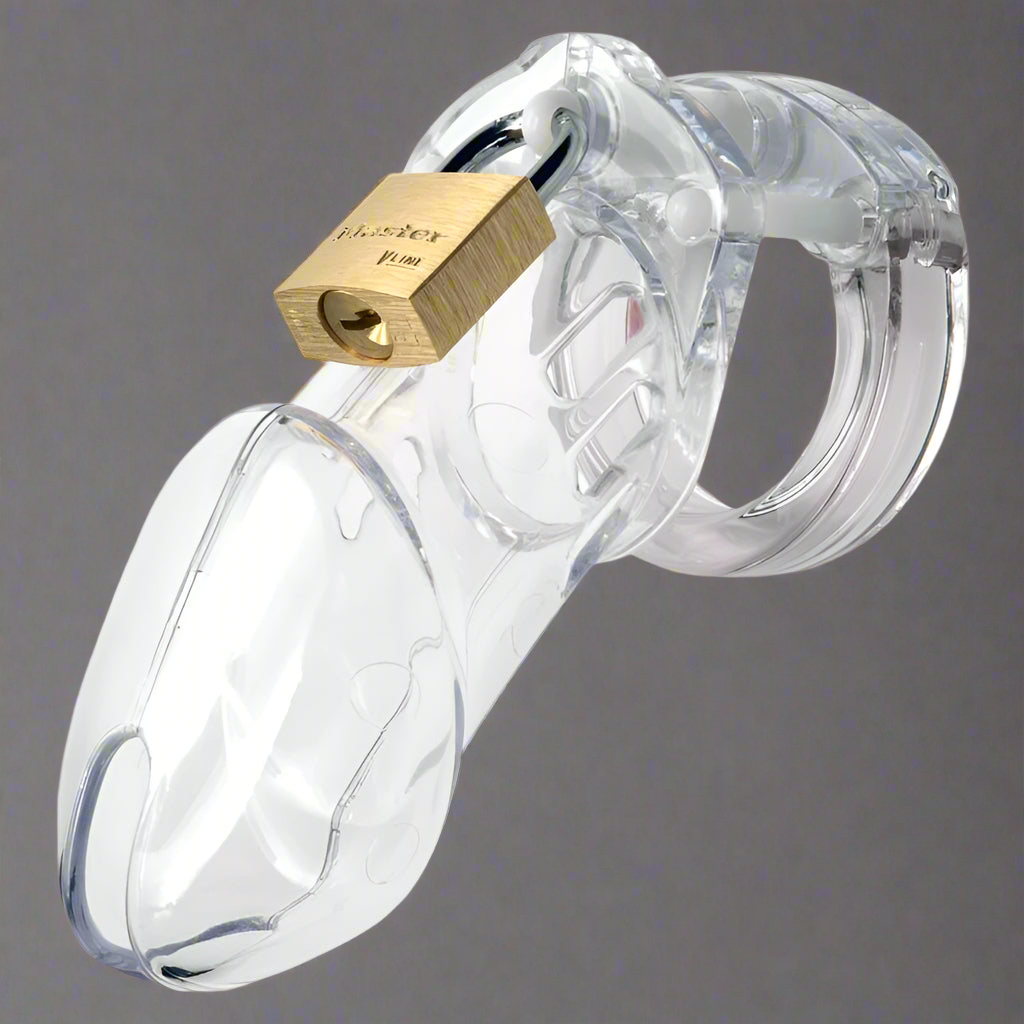 Cockcage CB-6000 Clear Chastity Cage – Secure Male Lock