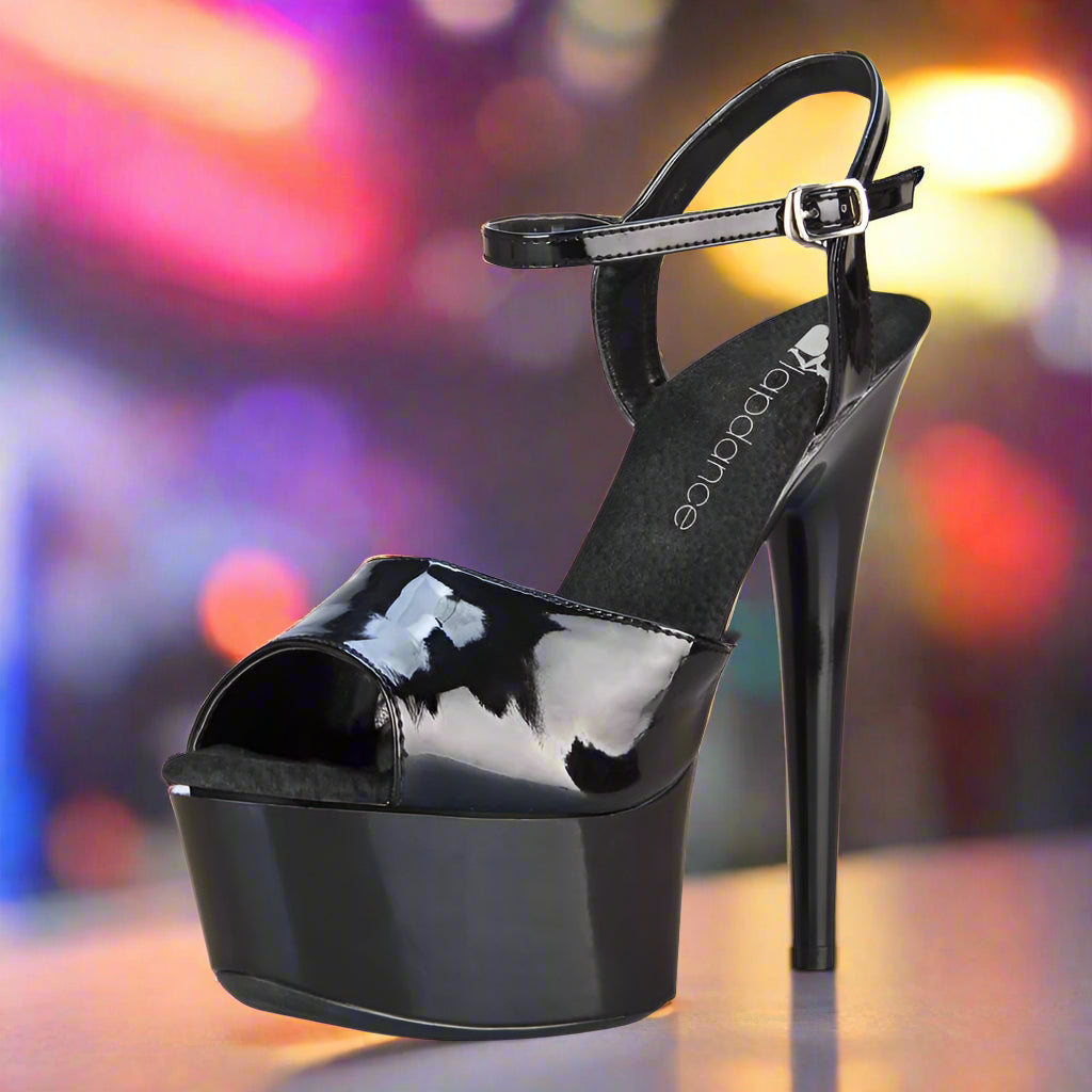 Lapdance 6" Black Platform Heel – Quick-Release Strap