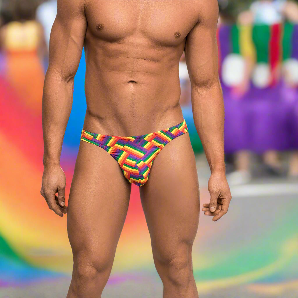 Male Power Pride Fest Bong Thong – Quick-Dry Rainbow Lift