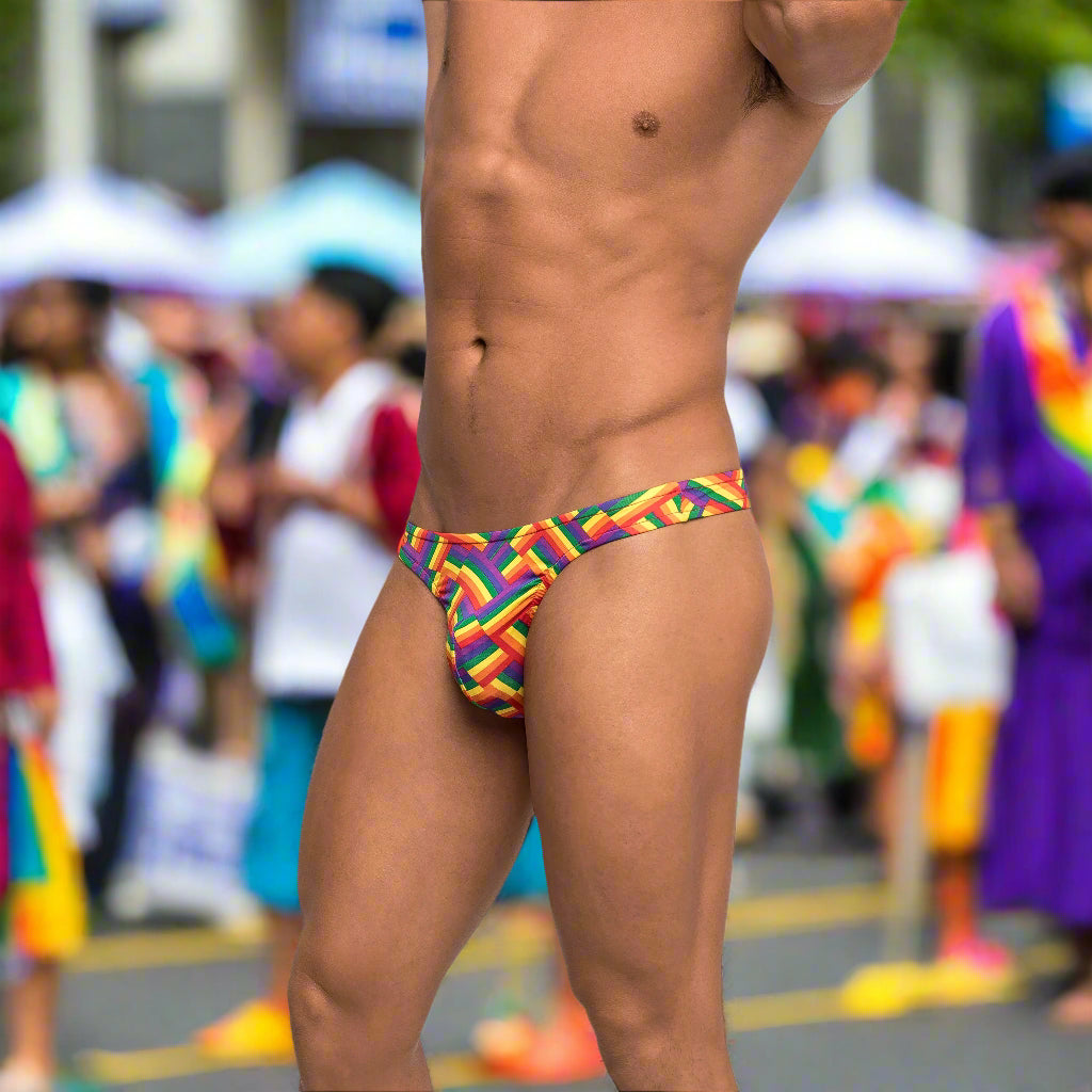 Male Power Pride Fest Bong Thong – Quick-Dry Rainbow Lift