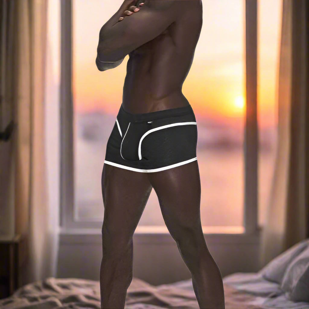 Male Power Sport Mesh Mini Short – Cool Mesh, Stay-Put Waist