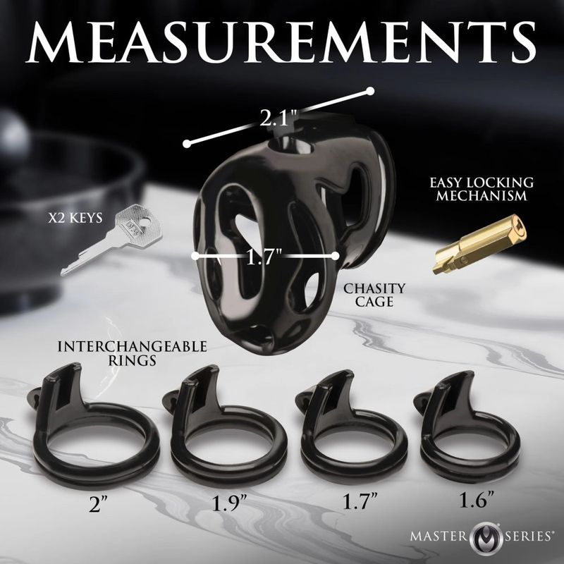 Master Series Hard Stop Double Ring Chastity Cage – Take Control