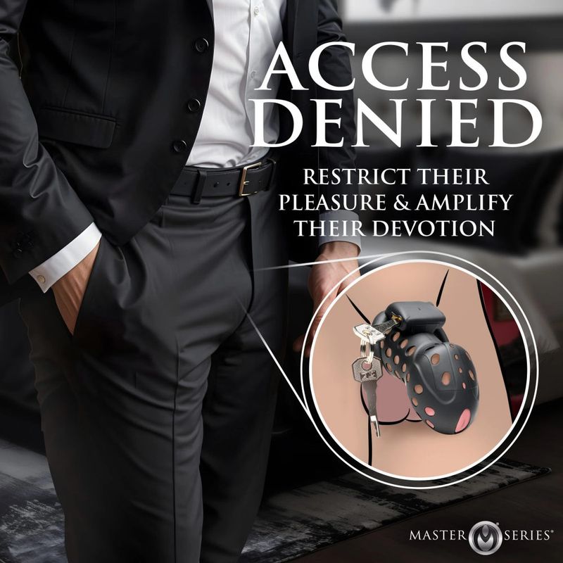 Master Series Lock Down Chastity Cage – Total Control, Perfect Fit