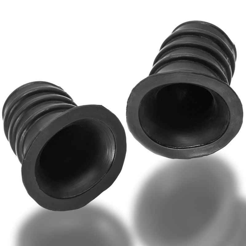 Oxballs RibNips Curved Springy-Ribbed Nipple Suckers Black