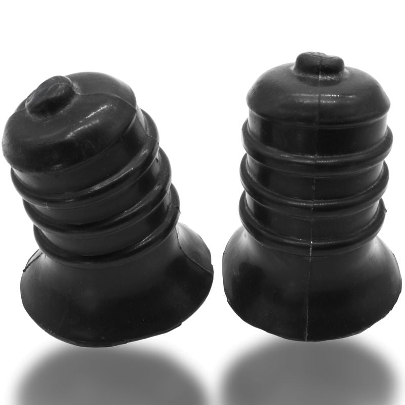 Oxballs RibNips Curved Springy-Ribbed Nipple Suckers Black