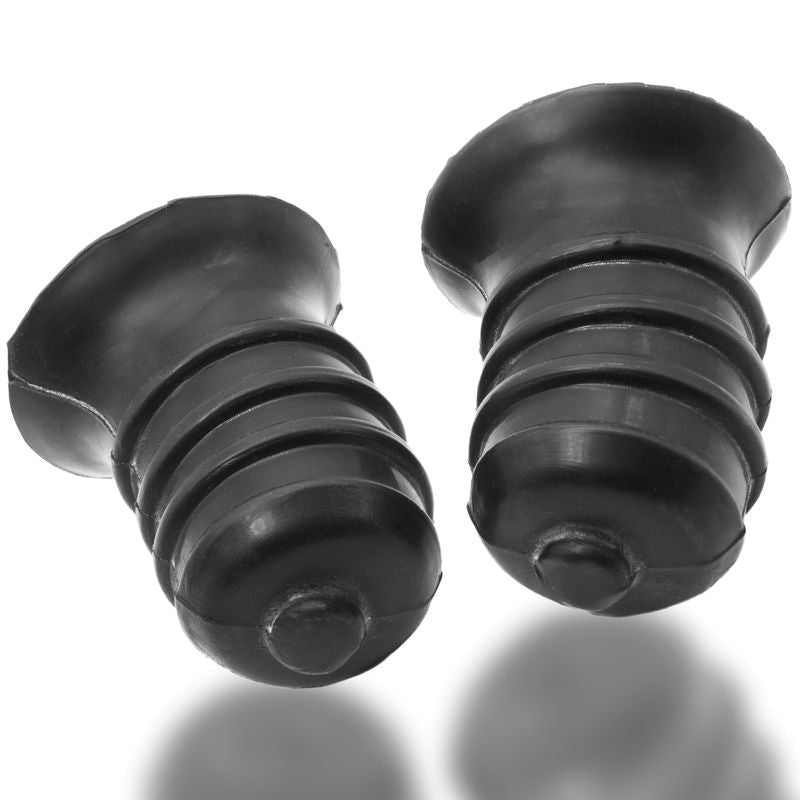 Oxballs RibNips Curved Springy-Ribbed Nipple Suckers Black