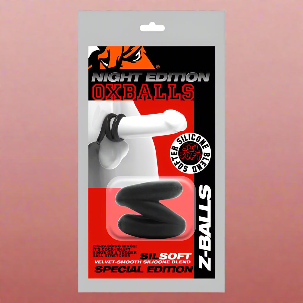 Oxballs Z-Balls Night Zig-Zag Cock Ring & Ball Stretcher