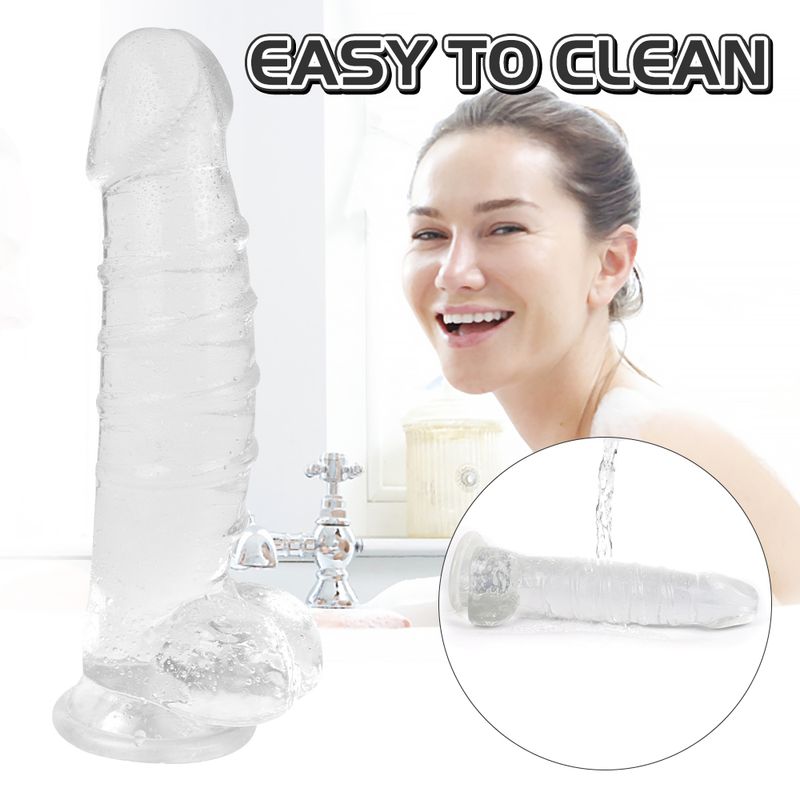 S-Hande Clear Large Dildo with Balls | The Love Shop