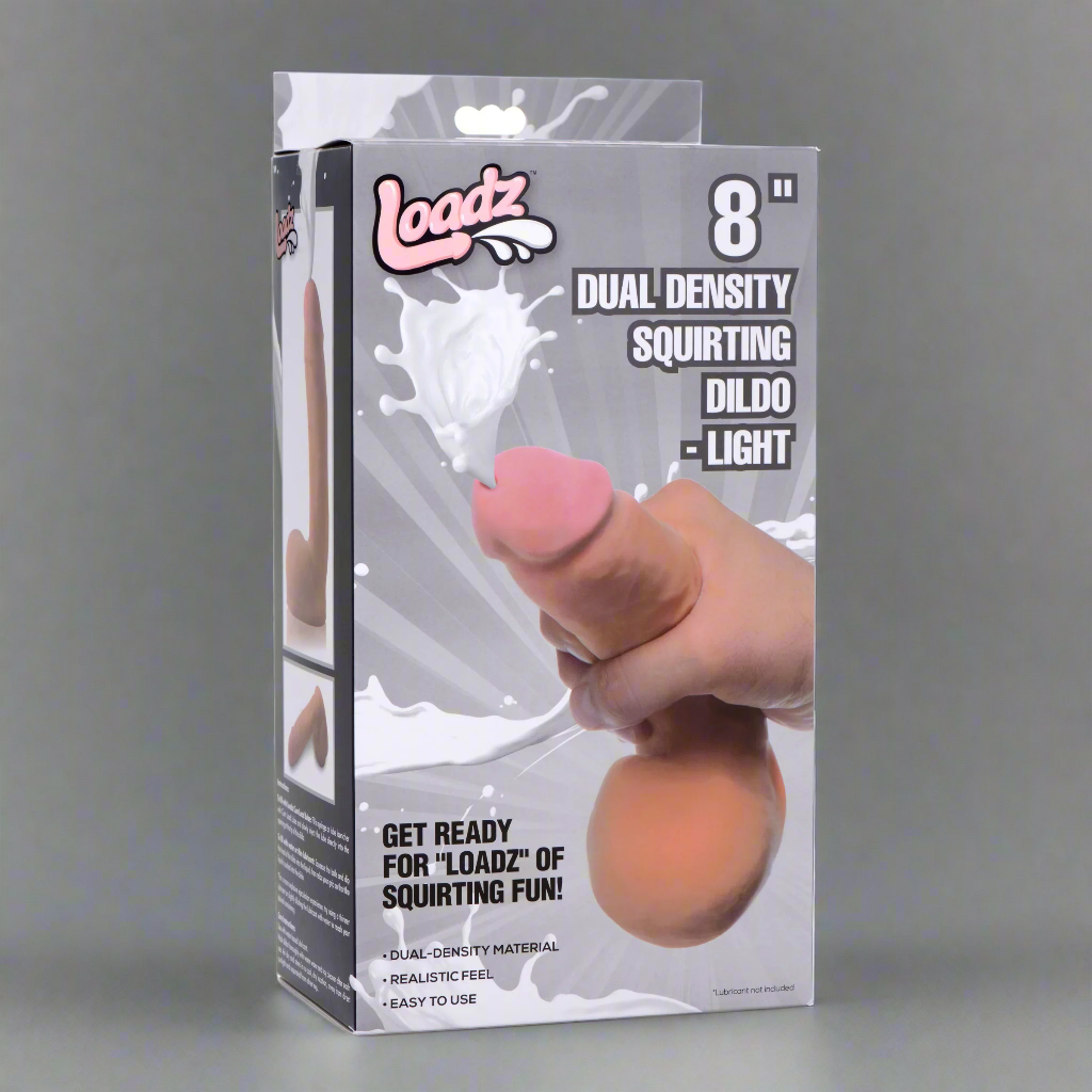 Dual Density Squirting 8 Inch Dildo with Balls Reservoir