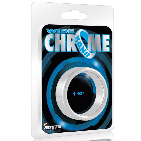 Ignite Wide Band Chrome Cock Ring 38mm