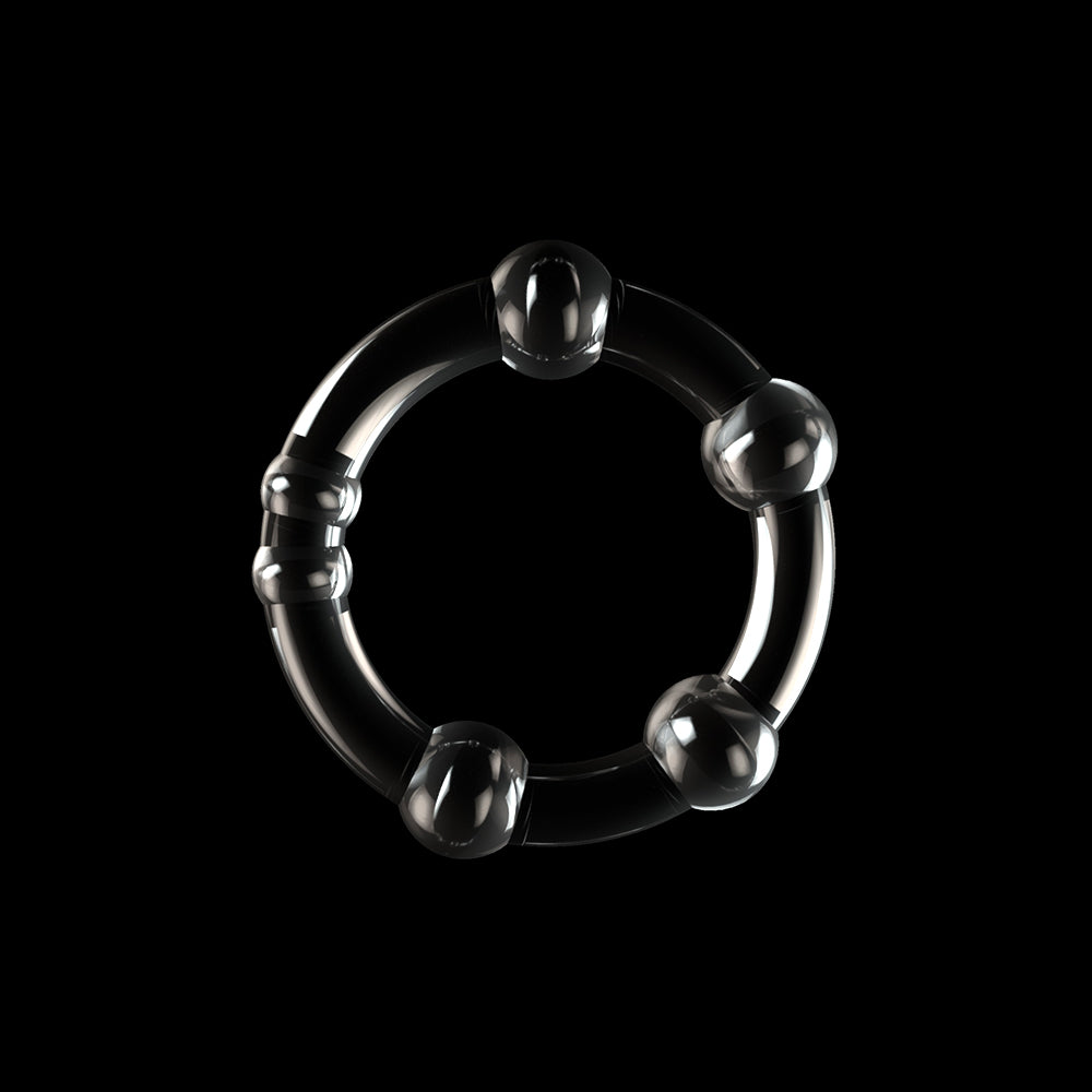 Triple Beaded Donut Ring Set Clear