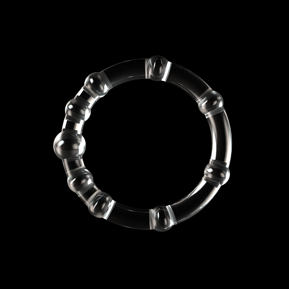 Triple Beaded Donut Ring Set Clear