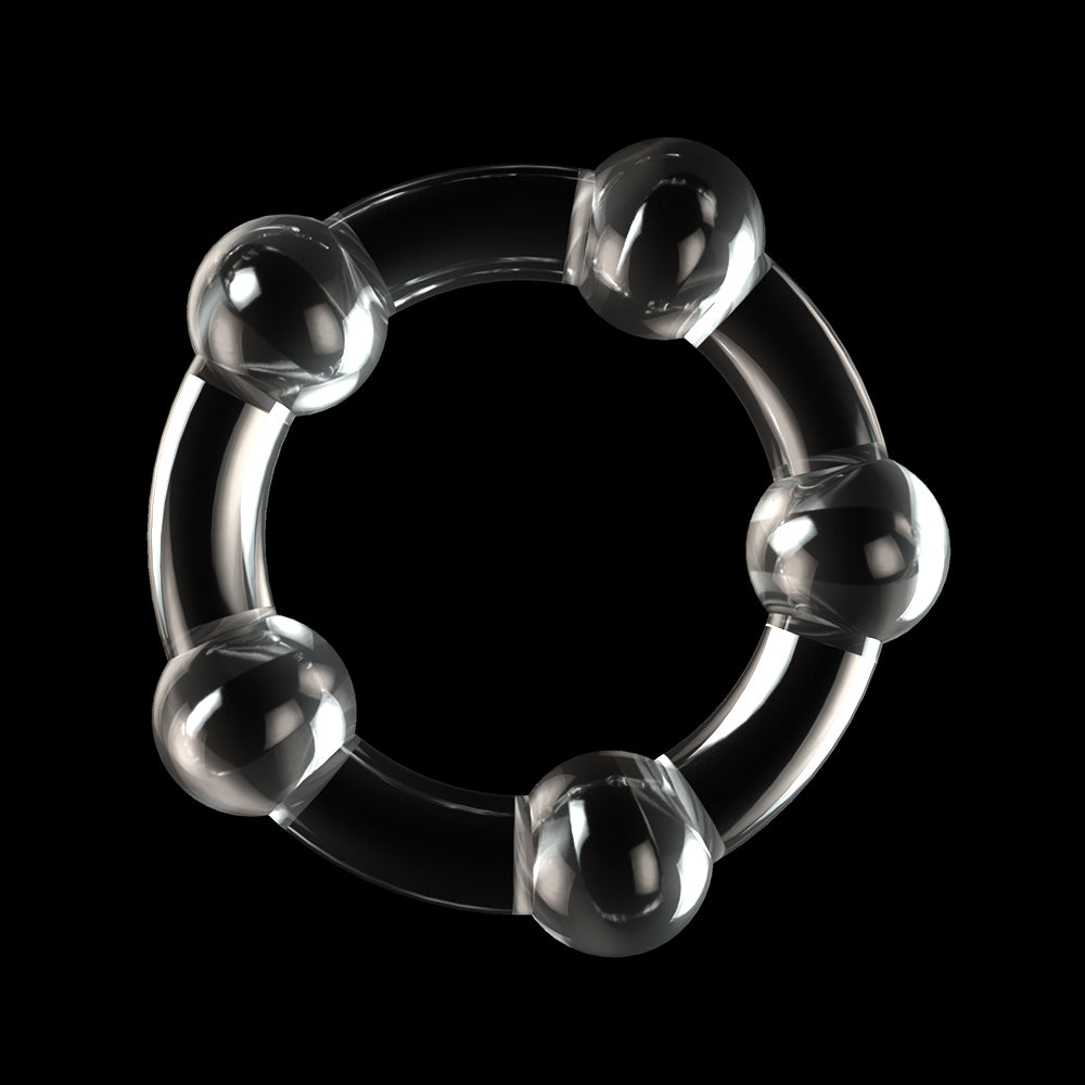 Triple Beaded Donut Ring Set Clear