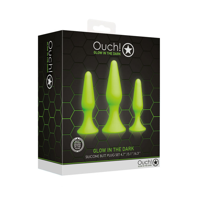 Glow In The Dark Butt Plug Set OUCH!