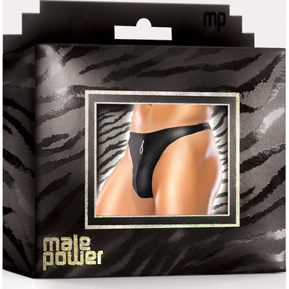 Male Power Zipper Thong Black Small/Medium