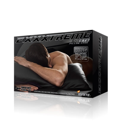 Rubber Pillow Case by Exxxtreme King Size Black