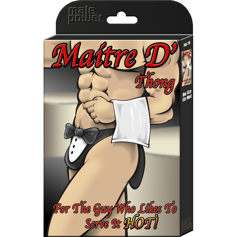 MaitreD Thong Novelty Underwear One Size Black