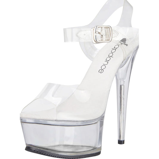 Clear Platform Sandal With Quick Release Strap 6in Heel 7