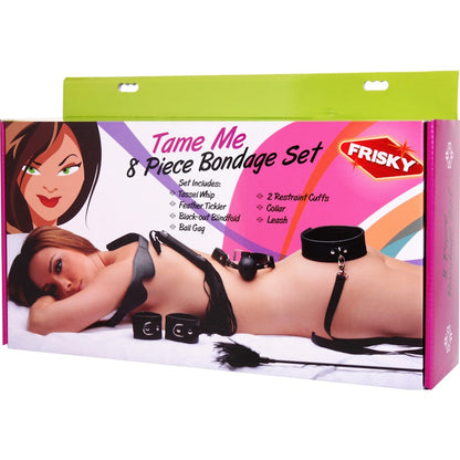 Tame Me 8 Pc Beginner Bondage Set Black