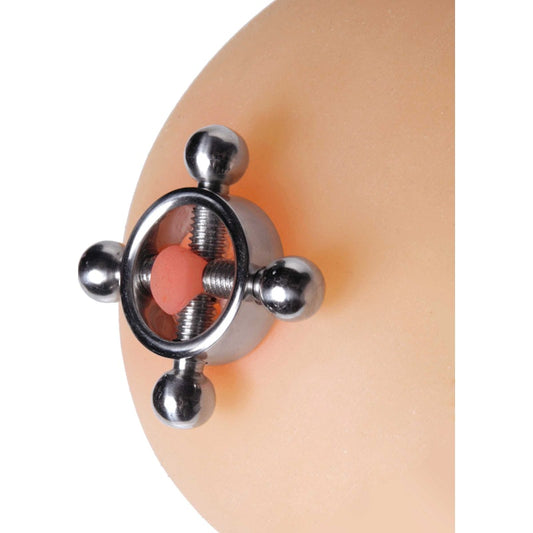 Rings Of Fire Stainless Steel Nipple Press Set Silver