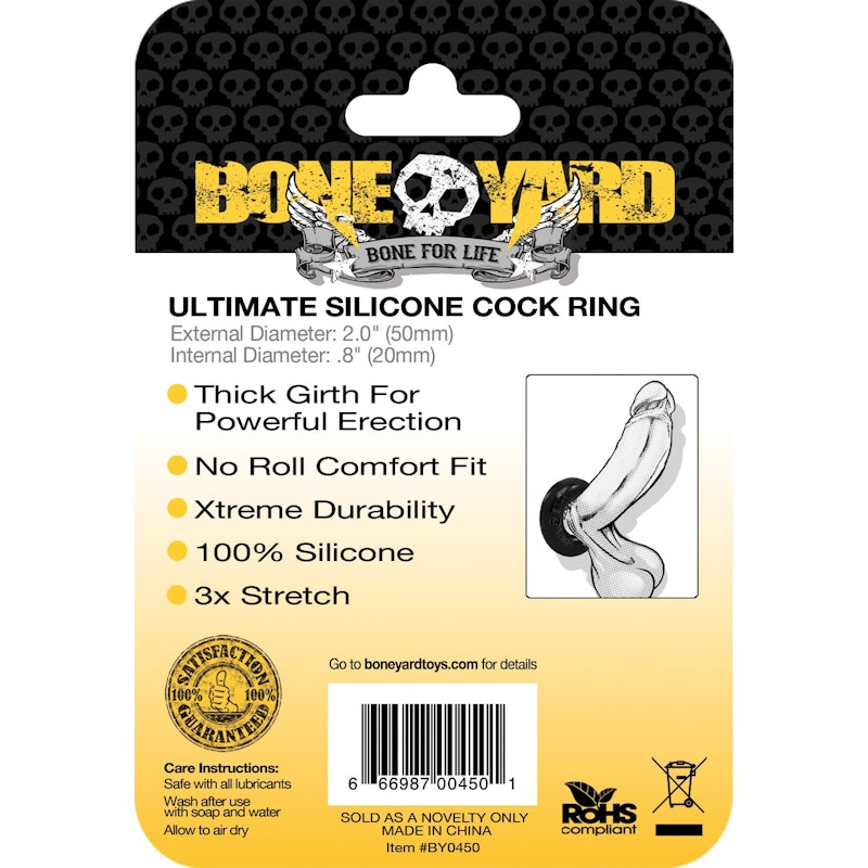 Ultimate Silicone Cock Ring Black Black