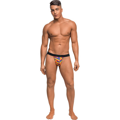 Male Power Jock Pride Fest Contoured Pouch Large/Extra Large