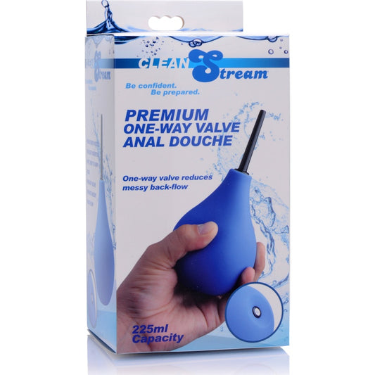 Premium One Way Valve Anal Douche Blue