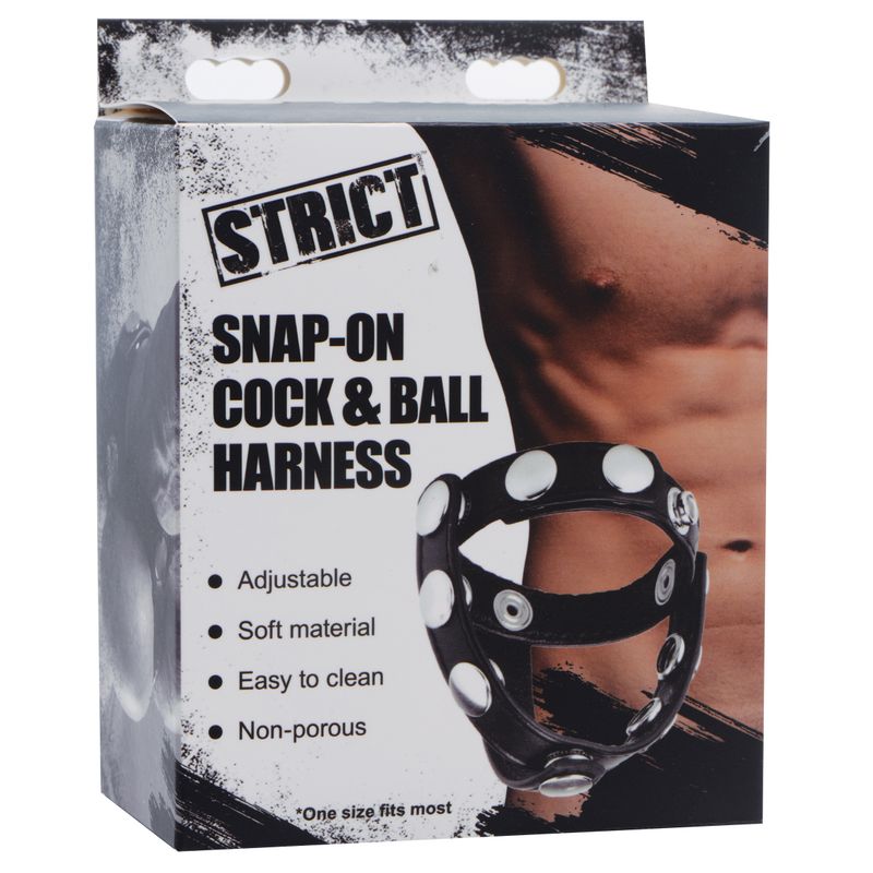 Snap-On Cock And Ball Harness Black