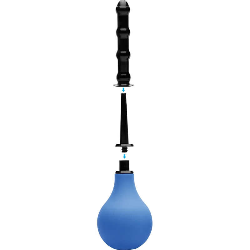 Premium One Way Valve Anal Douche Set Blue