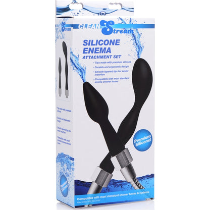 Silicone Enema Attachment Set Black