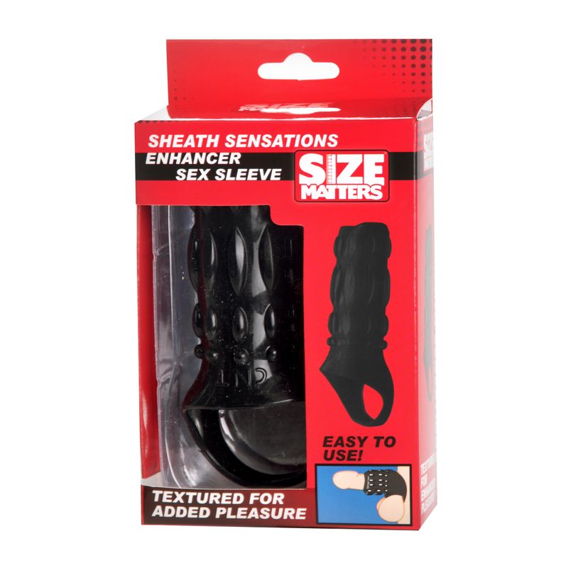 Sheath Sensations Enhancer Sex Sleeve Black