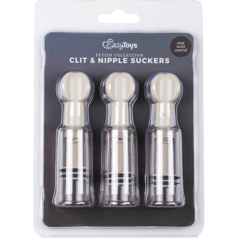 Nipple and Clit Suckers 3 Pc Clear