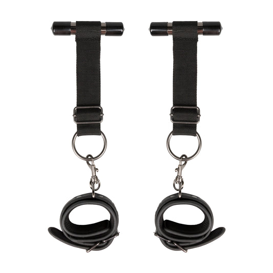 Over the Door Wrist Cuffs Fetish Collection in Black