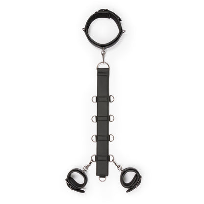 Neck and Wrist Restraint Fetish Collection in Black