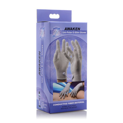 Zeus Awaken ElectroSex Stimulation Gloves White