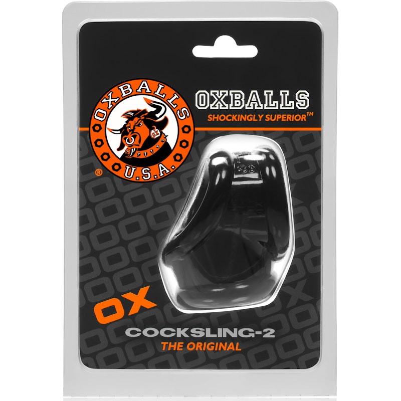 OxBalls Cocksling 2 Cock Ring & Ball Stretcher Black