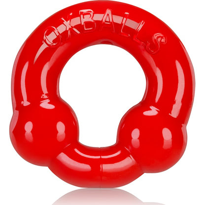 Ultraballs 2 Pk Cockring Steel And Red Red