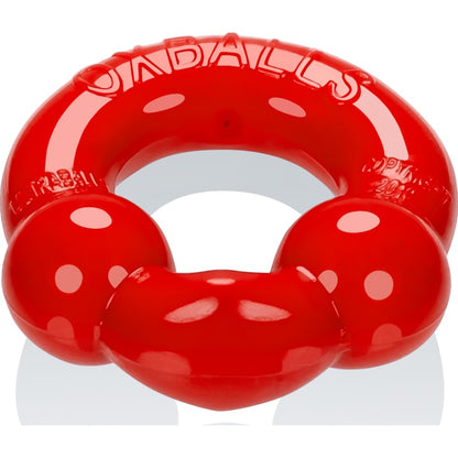 Ultraballs 2 Pk Cockring Steel And Red Red