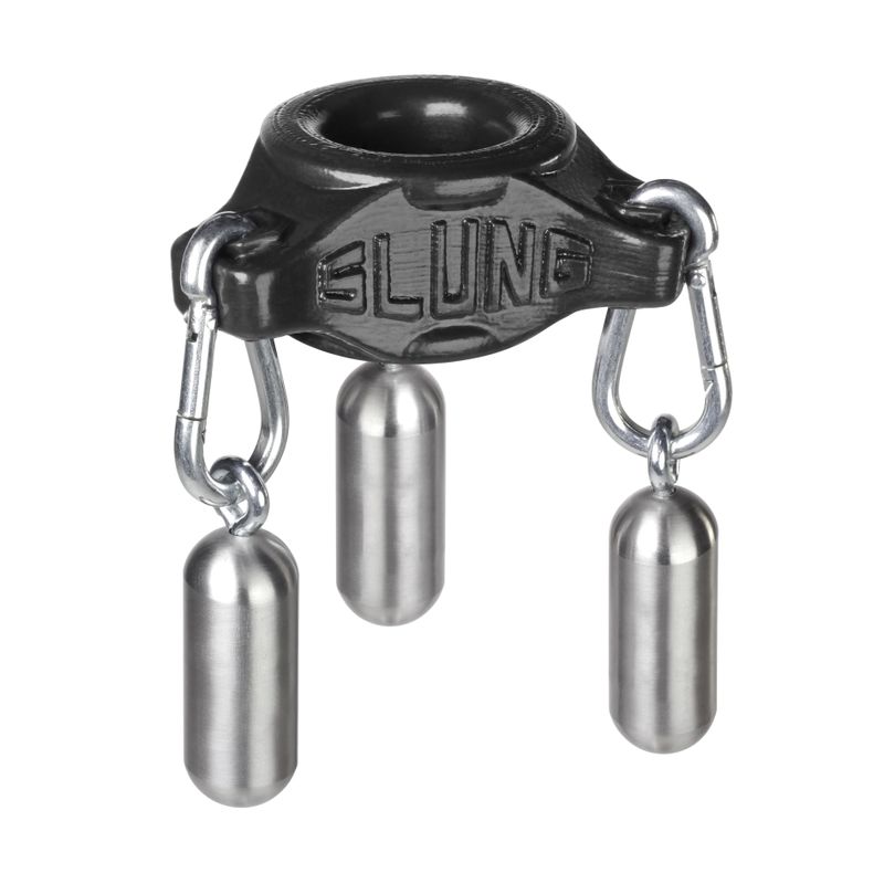 OxBalls Slung ballstretcher shown with three hanging weights, sold separately