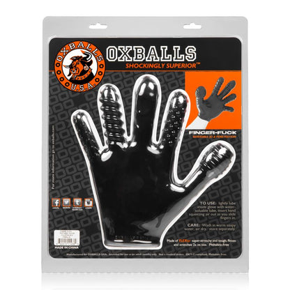 Finger Fuck Glove Dildo Set Black OxBalls